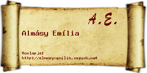 Almásy Emília névjegykártya